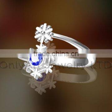 New Finger Ring Design With Big Zircons Sterling Silver Rings for Women photo-3