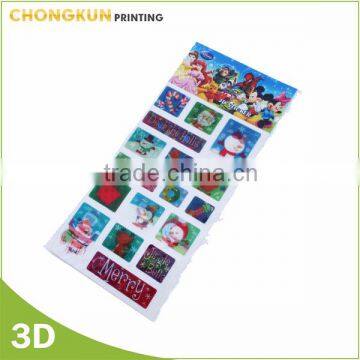 2015 Christmas 3D Lenticular sticker for promotion