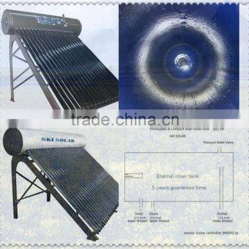 solar hot water tank: Integrated & Pressurized solar water heater with Porcelain Enamel inner tank