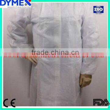 Disposable White Waterproof Lab Coat With Snaps photo-3