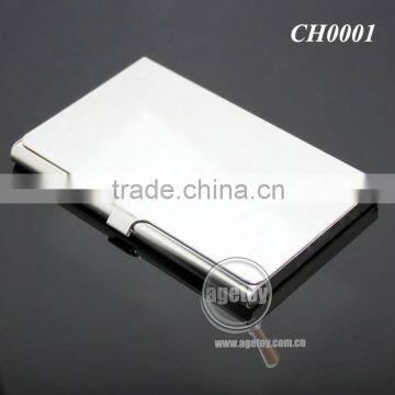 High Polished Mirror Effect Stainless Steel Blank Silver Metal Credit Card Holder photo-2