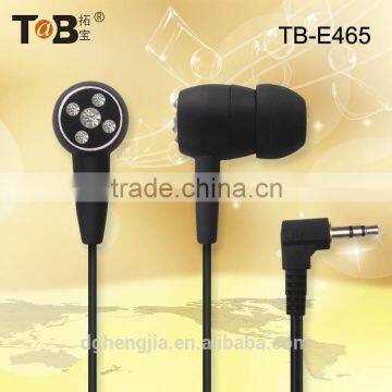 Promotional factory offered earphone mobile phone laptop tablet PC electroplate in-ear rope braided cable earphones