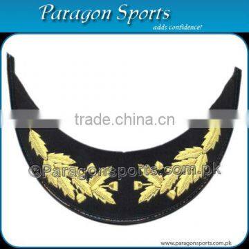Gold Bullion Wire Embroidered Peak Visor For Military Peak Cap
