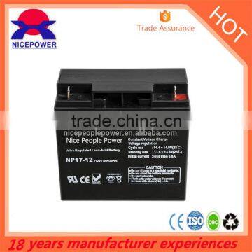 Solar power 12Volt deep cycle 12v 17ah 20hr battery for solar power