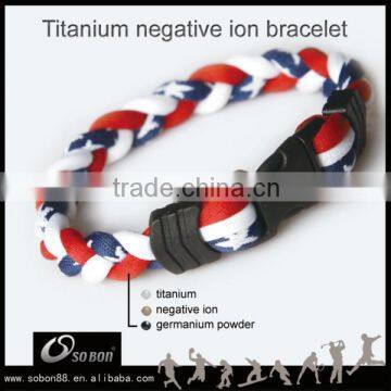 Trendy Charm Titanium Sports Bracelets Braided Cotton Cord Bracelets