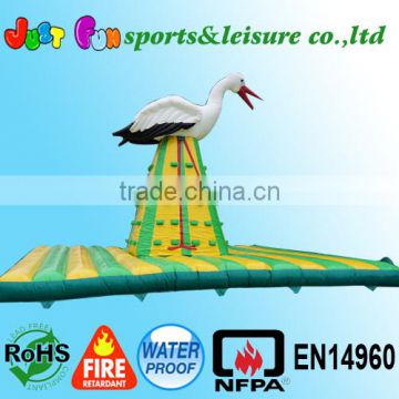 kids inflatable climbing wall for sale,inflatable climbing tower with stork