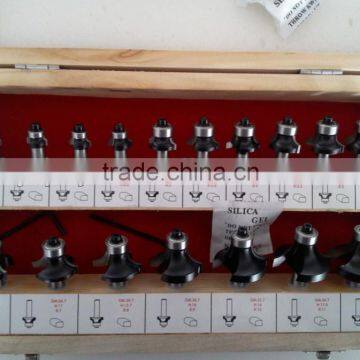 TC-017A Hand Tool Quarter Inch Shank 17PCS Quarter Round Router Bit Set For Woodworking