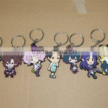 colorful 3D plastic soft pvc carton key chain