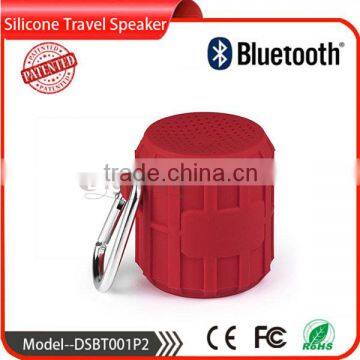 promotional small Metal Hooker outdoor travel mini portable wireless silicone stereo bluetooth speaker for all bluetooth devices
