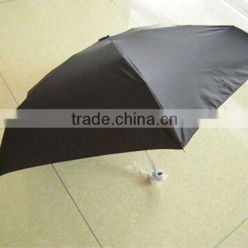 black pocket 5 fold 6 panel small bag umbrella