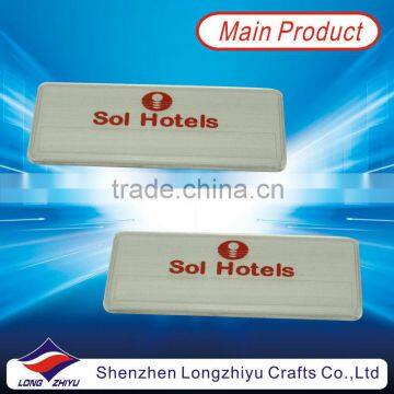 Changeable Magnetic Silver Name Badges For Hotel,Custom Name Plate For Five Star Hotel