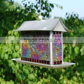 Artisan Recycled Glass Mosaic Bird Feeder