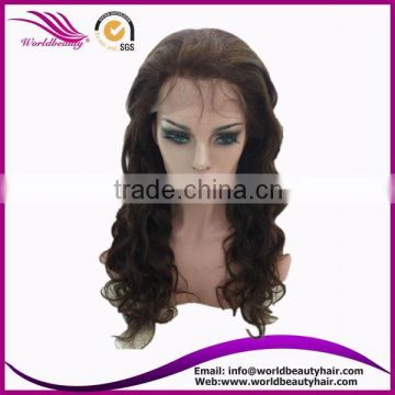 factory price for full lace wig with 18'' color2# wave