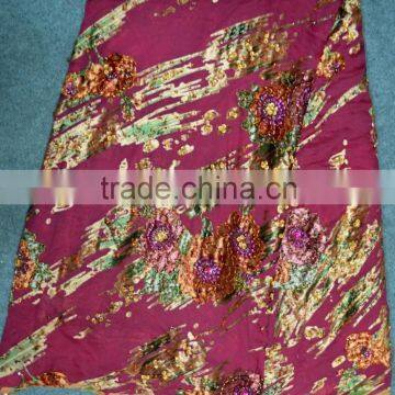 Polyester Super Hand Work Silk Velvet Super Silk Velvet Fabric for African Dress photo-3