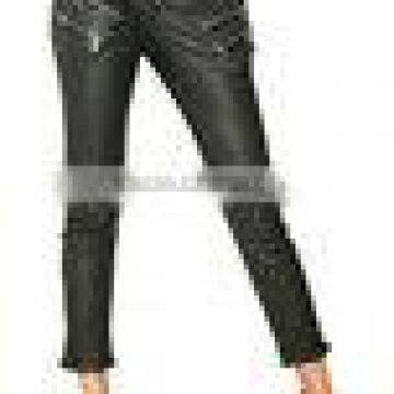 Sweet Coffee,Classic Genuine Sheep Leather Pant for Women