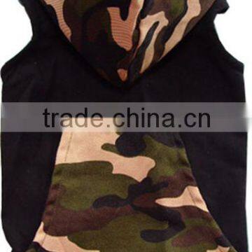 Pink camouflage Pet hooded outwear clothes / high quality sleeveless hooded shirt