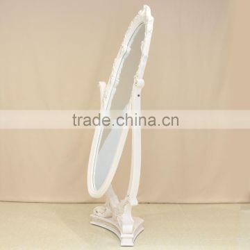 Elegant modern wood dress mirror with stand