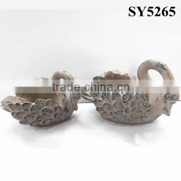 Cement Pots for Indoor Swan Shape Animal Flower Pots photo-2