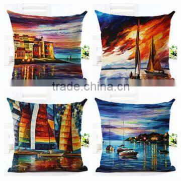 Customized photo 3D digital printed linen cotton cushion cover, pillow case