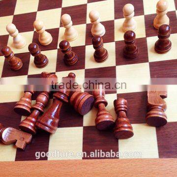 Wooden Folding Portable Chess Set 3 In 1 Chess Game With King Height 3 Inch photo-4