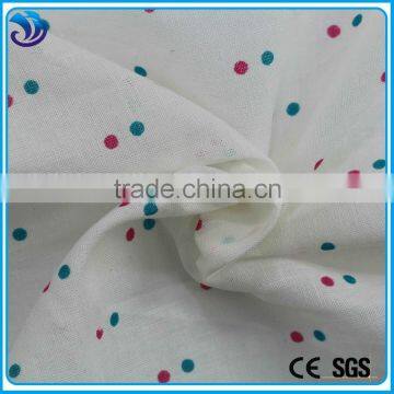 Professional 100% cotton voile colorful dots printing fabric for girl's shirt