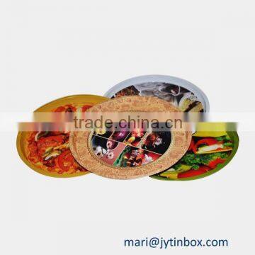 Family use or bar use wholesale round decorative tin tray