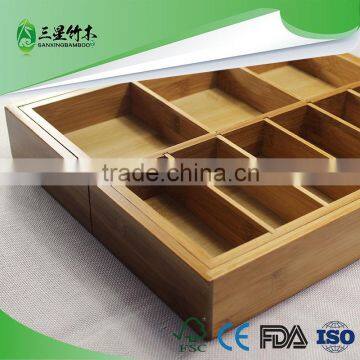 adjustable bamboo tool storage box for household