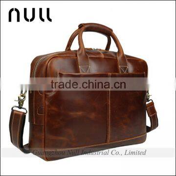 Men's Genuine Leather 15.6" Laptop Messenger Shoulder Bags Briefcase photo-6