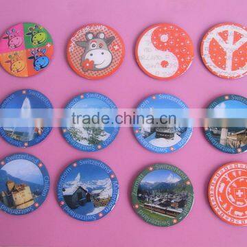 Switzerland aluminum printing metal fridge magnets on refrigerator