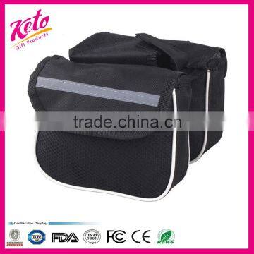 Custom riding bike saddle bag with reflective stripe