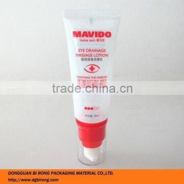 cream plastic pump tubes and silk screen printing with logo clear cap