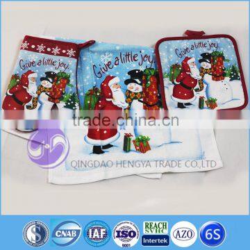 Christmas wholesale oven glove kitchen towel and potholder set