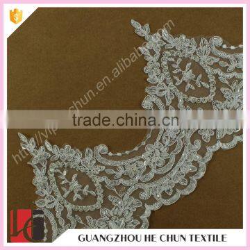 HC-2290-1 Hechun White Whole Sale Bead Raschel Lace Bridal Trim