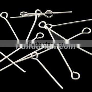 Eyepins Mix, Jewelry Findings, Silver Color, about 1.6cm-5.0cm, 0.7mm thick (M-EP001Y-S)