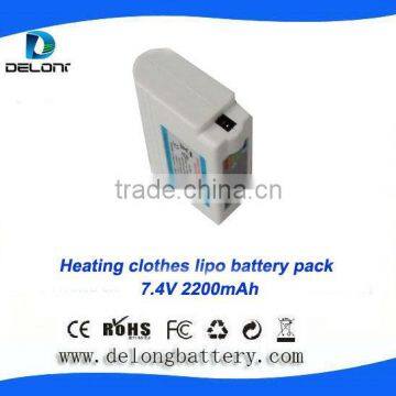 Smart lithium ion battery system electric heated clothes 7.4V 2200mAh