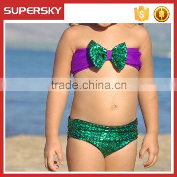 A-1634 Kids Swimmable Mermaid Swimwear Kids Mermaid Tail Swimsuit Children Mermaid Bikini Swimwear