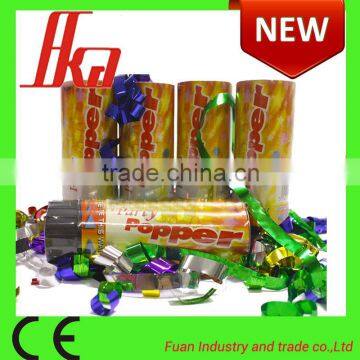 hot selling spring party popper, metalic streamer party cannon, confetti party popper