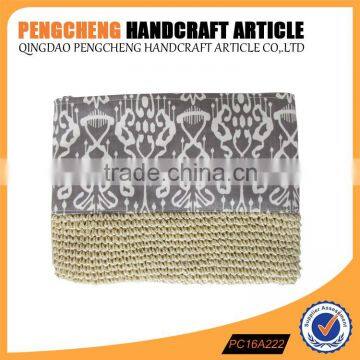 Ladies Party Hand Bag and Straw Cluth Bags With Crochet Vertical Stripes photo-2