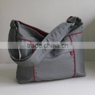 Grey Canvas Bag - Shoulder bag, Diaper bag, Messenger bag, Tote, Travel bag