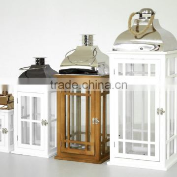 Set of 4 candle lantern with glass penals hurricane