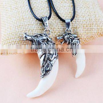 Tibet Punk Men's Cool Real Gothic Wolf Tooth Necklace Domineering Pendant