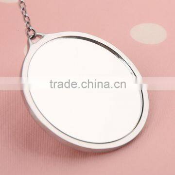 High Quality Fancy Metal Alloy Flexible Round One Side No Foldable Diamante Personalized Pocket Mirror/cosmetic Mirror photo-3