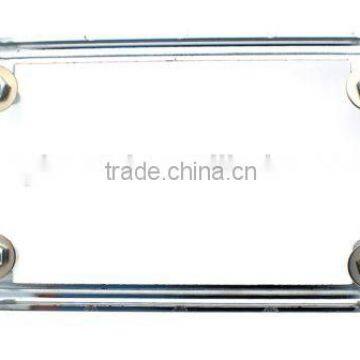 Motorcycle license metal plate frame