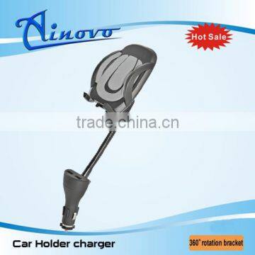 Dual usb car charger holder for iphone/mp3,for note clip holder