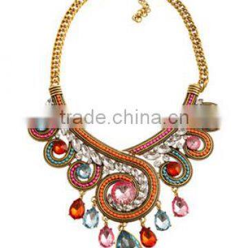 collar pendants fashion clolorful necklace rhinestone jewelry for women dress garment