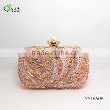 Custom Crystal embroidered clutch handmade beaded bags