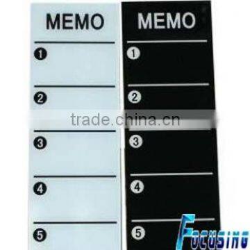 60x20cm White and black tempered glass memo board