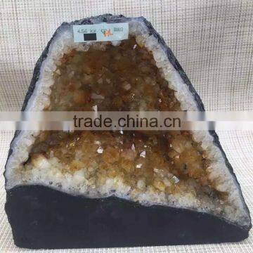 Natural Crystal Citrine Geode For Sale Medium Home Decoration