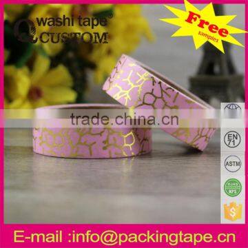 Top Quality printing gold blocking washi tape free sample