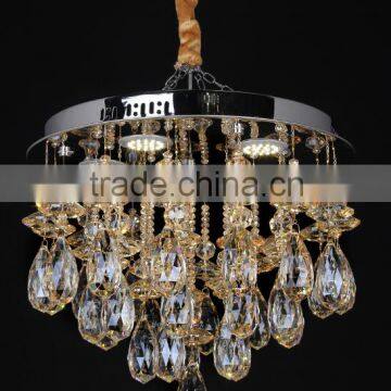 WD-6908PA/PLA Ellipse Champagne Gold K9 Top Grade Crystal Pendant Light